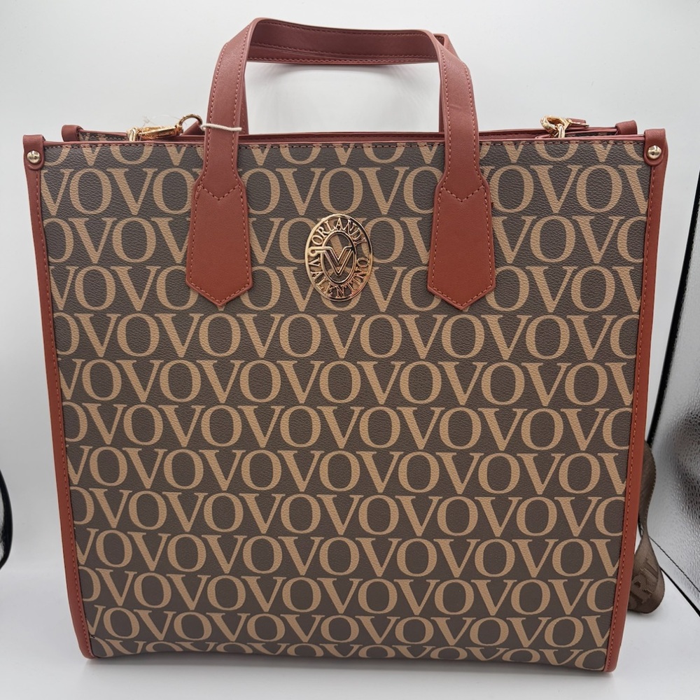 V. Orlandi Monogram Brown Tote Bag NWT